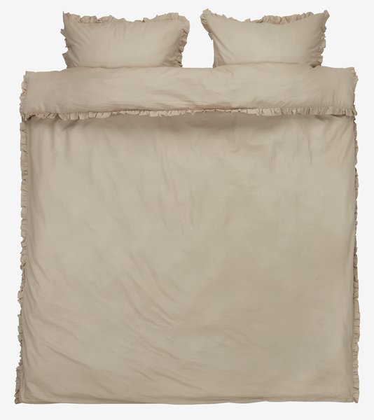 Duvet cover set ELMA Washed cotton King sand