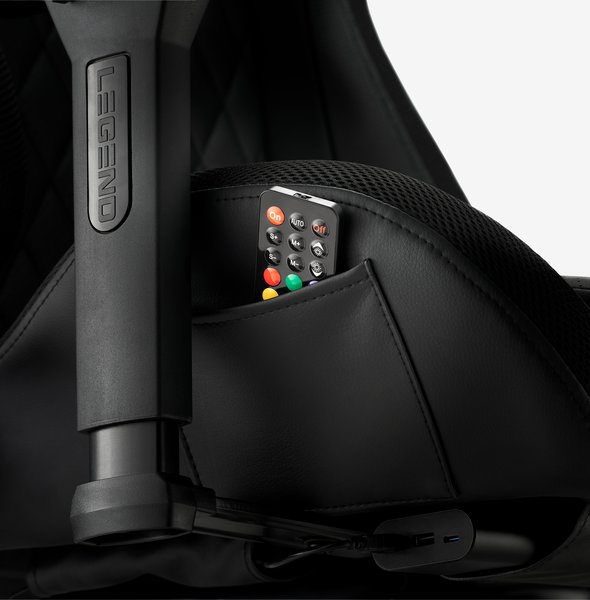 Gaming chair RANUM with LED black faux leather/black