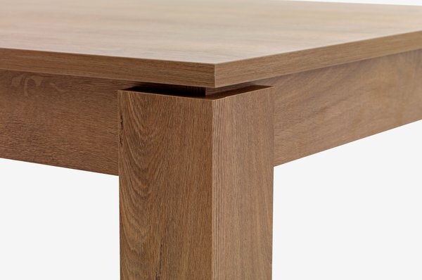 VEDDE L160 table wild dark oak + 4 TUREBY chairs beige