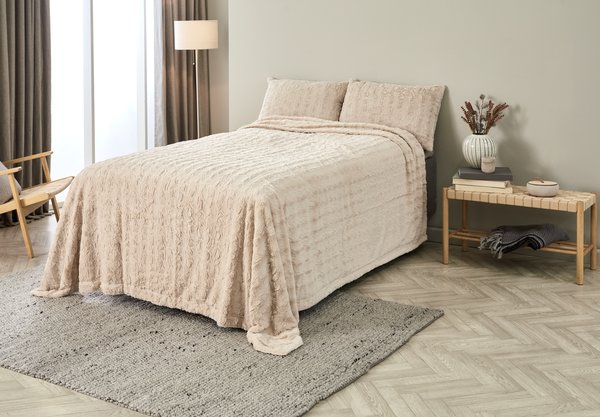 Bed throw MYGGBLOM 220x240 beige