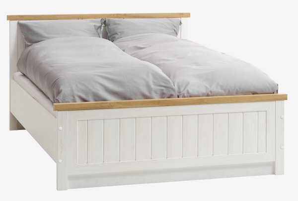 Bed frame MARKSKEL 160x200 oak/white