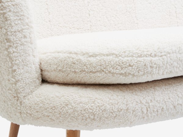 Sofa GISTRUP 2 seater off-white fabric
