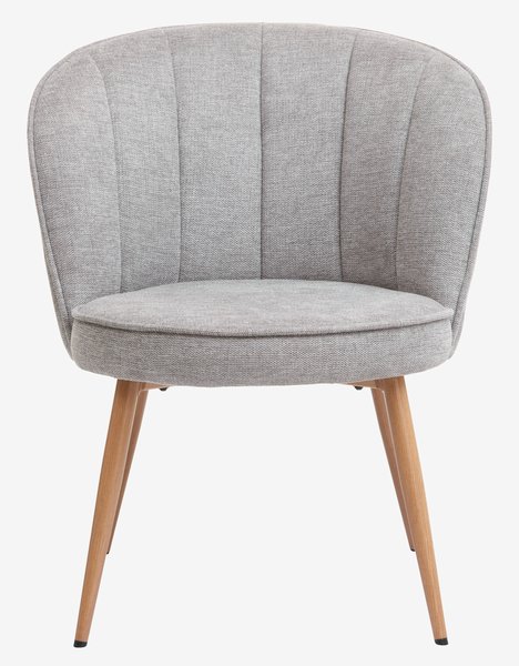 Кресло HOLMDRUP сиво/цвят дъб