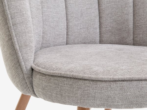 Fauteuil HOLMDRUP gris/chêne