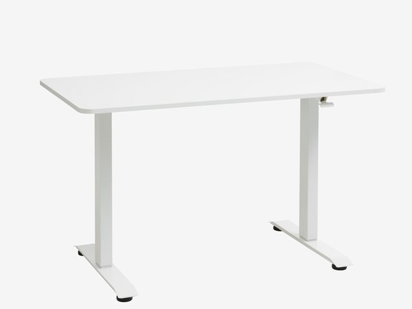 Bureau ajustable à gaz ASSENTOFT 70x130 blanc