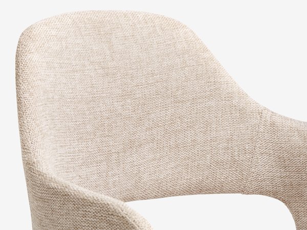 Chaise de bureau REERSLEV tissu sable/blanc