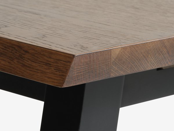 Table SKOVLUNDE 90x200 chêne foncé/noir