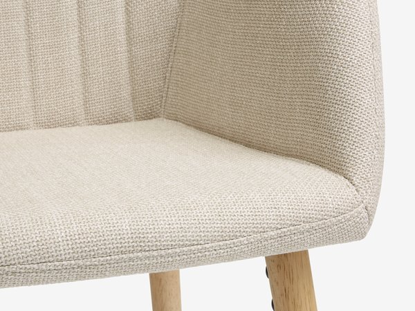 MARSTRAND L200/280 Tisch weiß + 4 ADSLEV Stühle beige