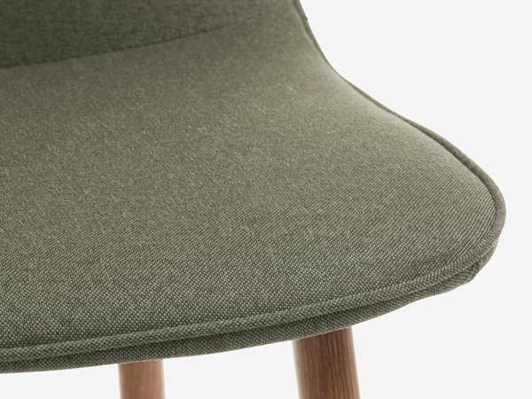 NORTOFT Ø120 tafel eiken + 4 BISTRUP stoelen olijf/eiken