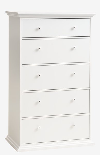 5 drawer chest FREDENSBORG white