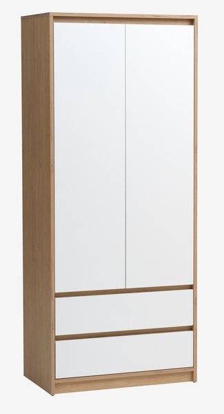 Armoire BILLUND 80x193 blanc/chêne