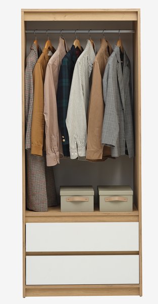 Wardrobe BILLUND 80x193 white/oak