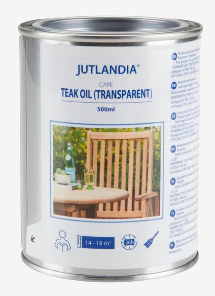 Wood oil JUTLANDIA for teak 0.5 ltr. clear