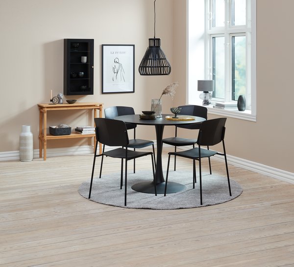 Table RINGSTED Ø100 placage frêne noir