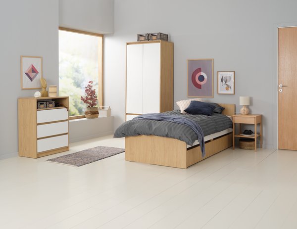 Omara BILLUND 80x193 bela/hrast