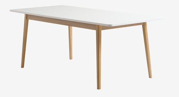 Table GAMMELGAB 160/200 chêne/blanc