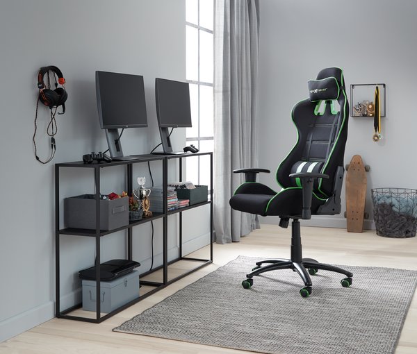 Silla gaming LAMDRUP negro/verde