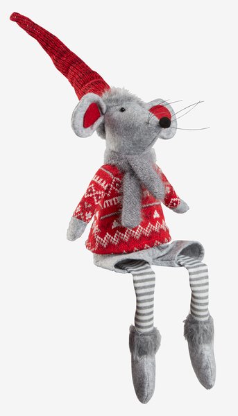 Ratón de Navidad GYLVE A67cm gris