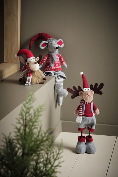 Ratón de Navidad GYLVE A67cm gris