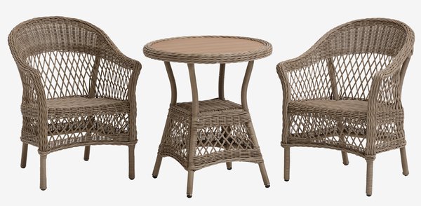 MAGLEBJERG Ø70 τραπέζι + 2 MAGLEBJERG καρέκλες φυσικό