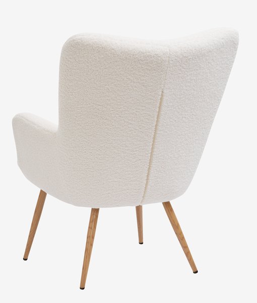 Armchair HUNDESTED off-white teddy