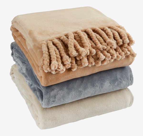 Throw BONDEROSE 130x170 fleece beige