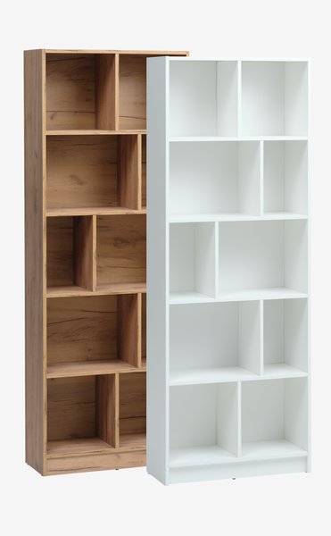 Bookcase MOSBJERG 10 shelves oak colour