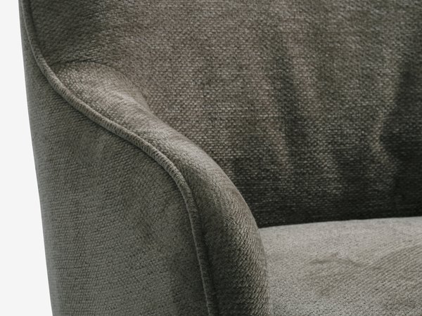Fauteuil BREDAL tissu vert olive/coloris chêne