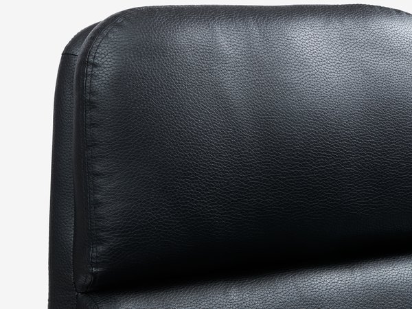 Armchair w/footstool TANKEDAL black faux leather