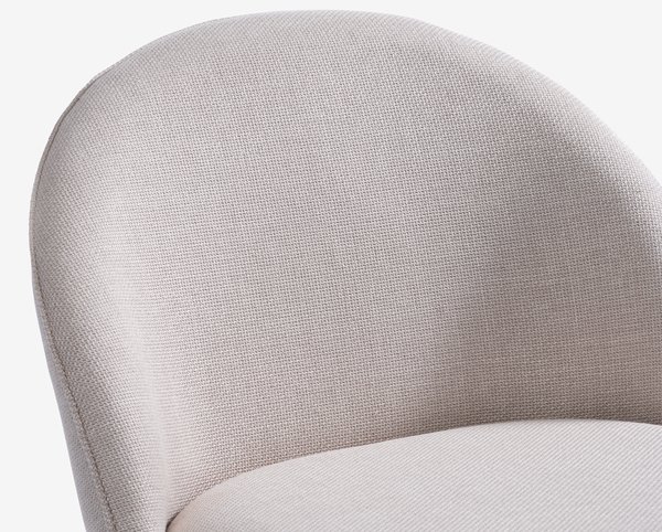 Armchair THORUP beige fabric/oak colour