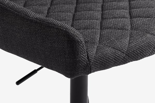 Vrtljivi stol PEBRINGE temno siva tkanina/črna