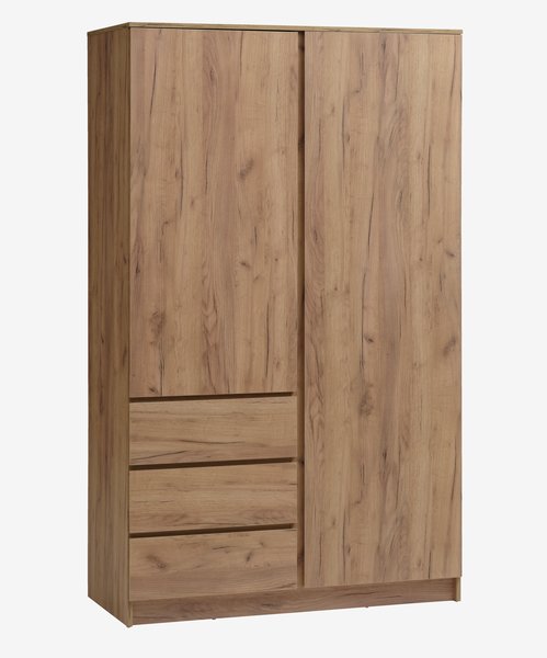 Armoire LIMFJORDEN 120x200 combi coloris chêne naturel