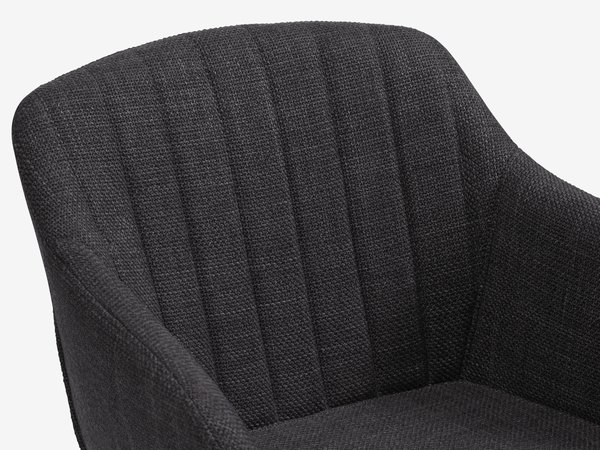 SANDBY L210 Tisch dunkel Eiche + 4 ADSLEV Stühle anthrazit
