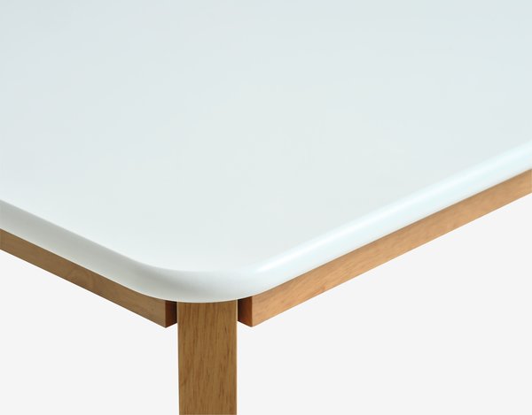 Mesa de comedor JEGIND 80x130 blanco/color roble