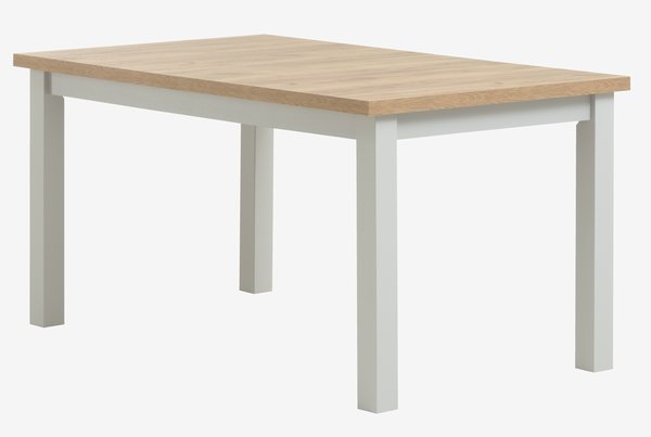 Table MARKSKEL 150/193 gris clair/couleur chêne