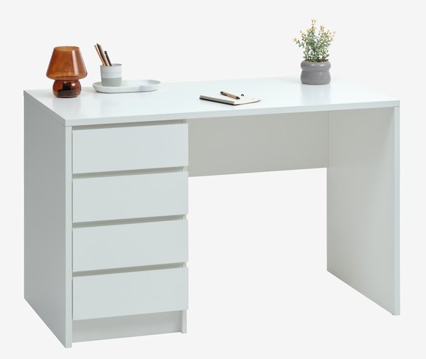 Bureau LIMFJORDEN 60x120 4 tiroirs blanc