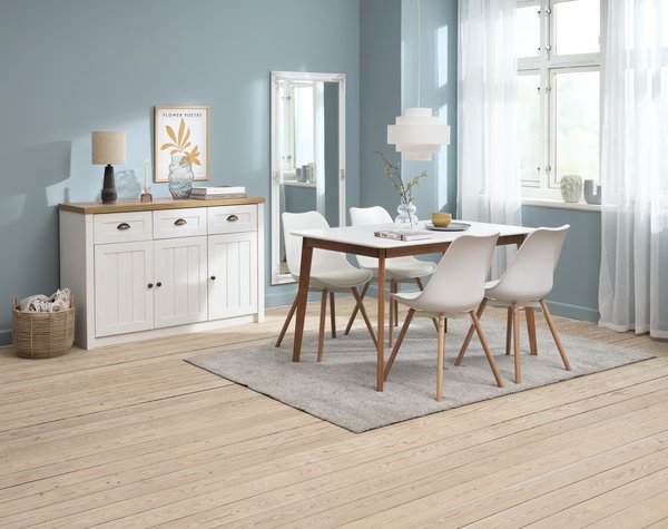 JEGIND L130 vit + 4 KASTRUP vit