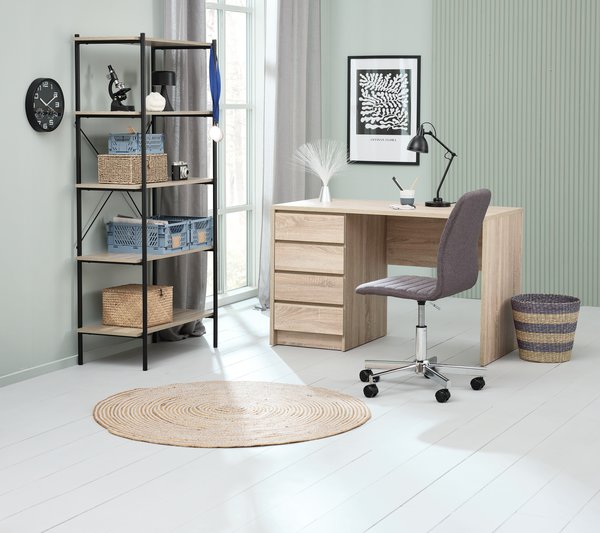 Καρέκλα γραφείου ABILDHOLT σκούρο γκρι ύφασμα/χρώμιο