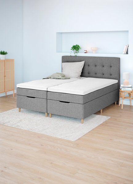 Boxspring 80x200 GOLD C40 opbergruimte grijs-31