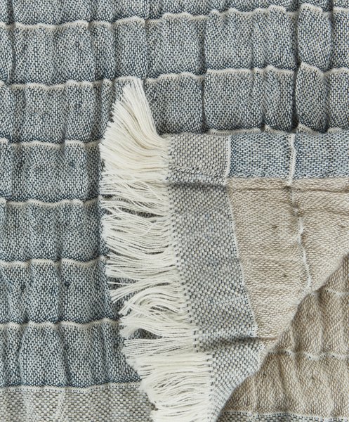 Coperta ENE 130x170 cm blu/beige