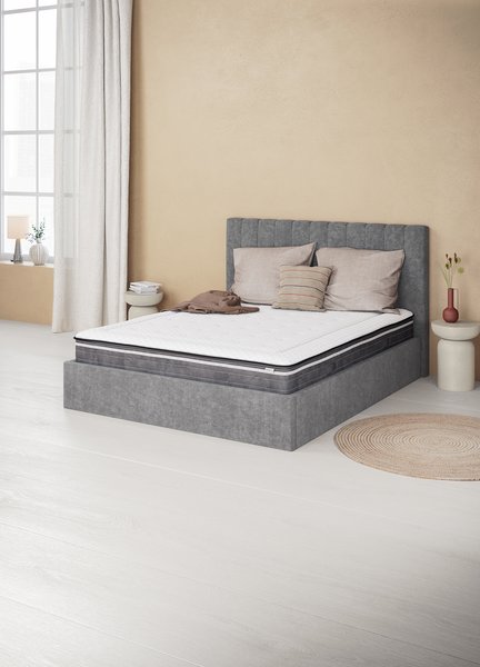 Bed frame HASLEV King dark grey