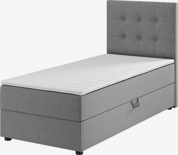 Boxspring 90x200cm PLUS C40 opbergruimte Grijs-23