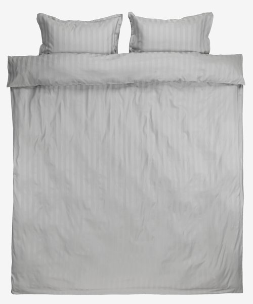 Sateen duvet cover set NELL Double light grey