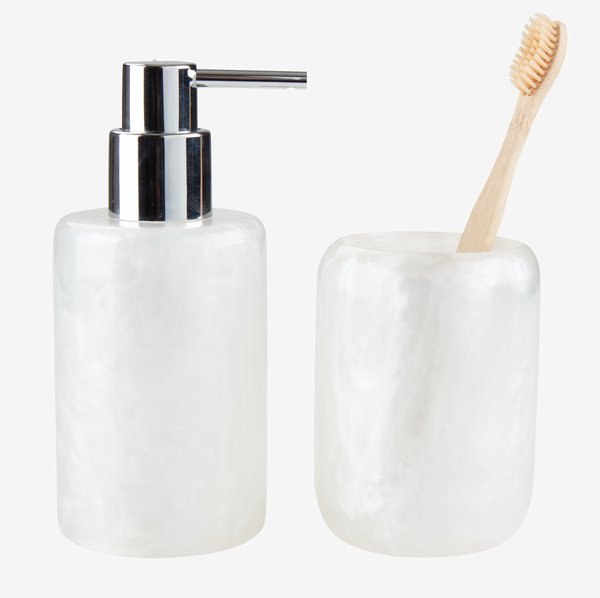 Soap dispenser LISTERBY white nacre effect