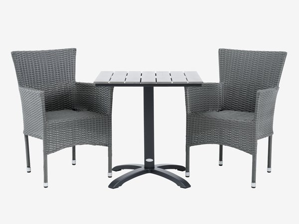 HOBRO Μ70 τραπέζι + 2 AIDT καρέκλες γκρι