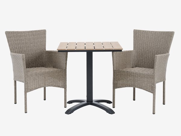 HOBRO L70 table + 2 AIDT chaises naturel