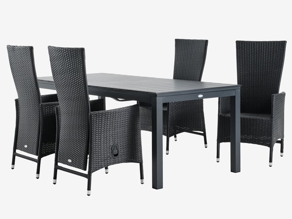 VATTRUP C206/319 mesa + 4 SKIVE cadeira preto