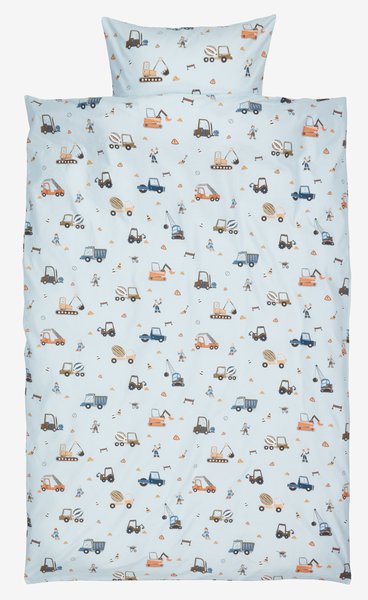 Parure de lit en flanelle VILLEMO 160x210 bleu clair