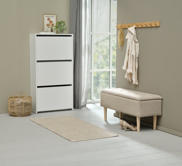 Shoe cabinet BAKHUSE 3 compartments white