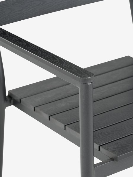 Mesa MADERUP L90 + 4 sillas PADHOLM negro